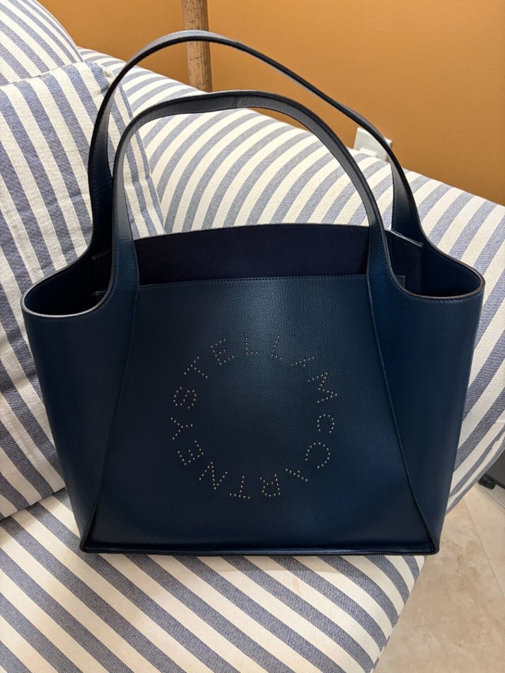 Stella McCartney Navy Perforated Logo Tote - Picture 14 of 14